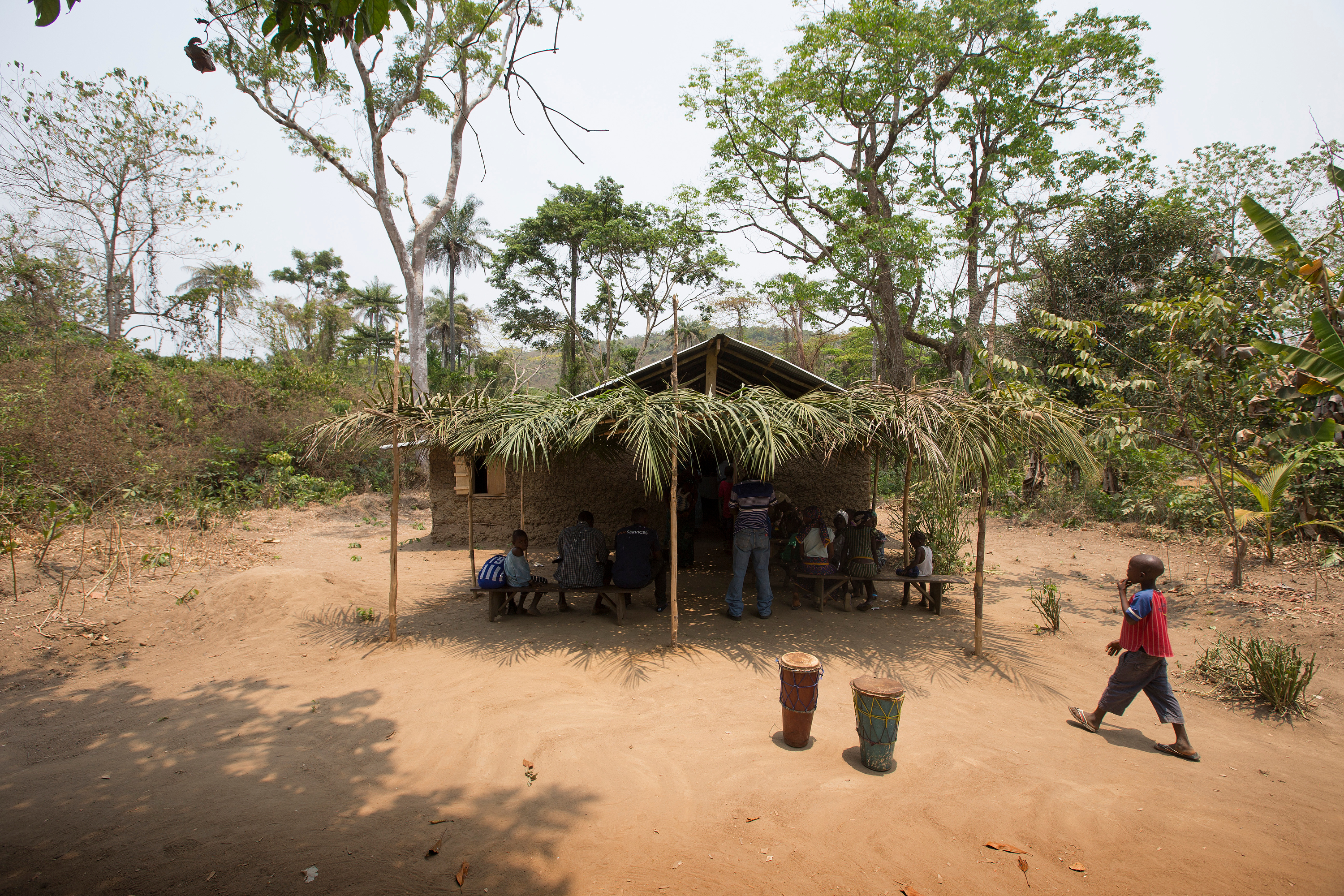A child walks up to the United Methodist church in Kortihun near Bo, Sierra Leone. Photo by Mike DuBose, UMNS.