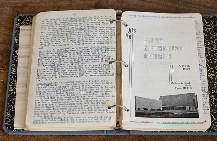 GW Stark has preserved some 1,300 of his father’s sermons and is giving them new life through the Son of a Preacher Podcast. The Rev. Wallace A. Stark was a military chaplain during World War II and served churches in Iowa after the war. Photo by Mike DuBose, UM News.