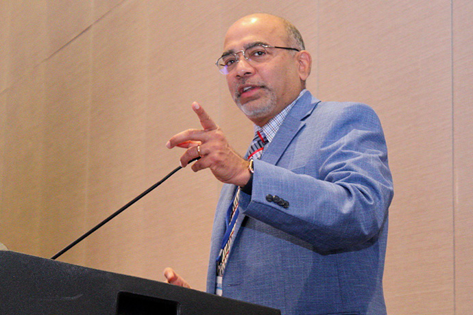 Roland Fernandes, secretario general de la Junta General de Ministerios Globales (GBGM por sus siglas en inglés), recordó la importancia histórica del trabajo que desarrolla esta agencia de La Iglesia Metodista Unida en cooperación con las iglesias metodistas y otros organismos en la regional de América Latina y el Caribe. Foto Rev. Gustavo Vasquez.