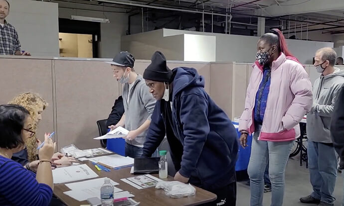 The 2021 Second Chance Indy Job Fair at the Parole District 3 office in Indianapolis served 62 job seekers. The 2nd Chance Indiana ministry supports inmates after release, helping them find places where they can live and work successfully. 2021 file photo courtesy of 2nd Chance Indiana.
