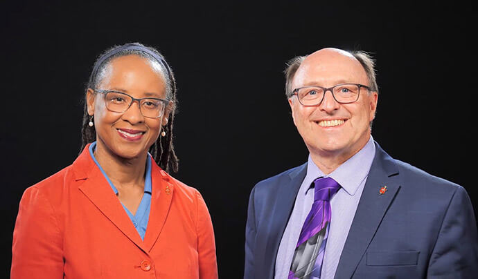 Bishops Kennetha Bigham-Tsai and David Bard will lead the Illinois Great Rivers Conference while Bishop Frank Beard is on long-term disability leave. Bard also leads the Michigan Conference, and Bigham-Tsai also leads the Iowa Conference. Photo courtesy of the North Central Jurisdiction. 