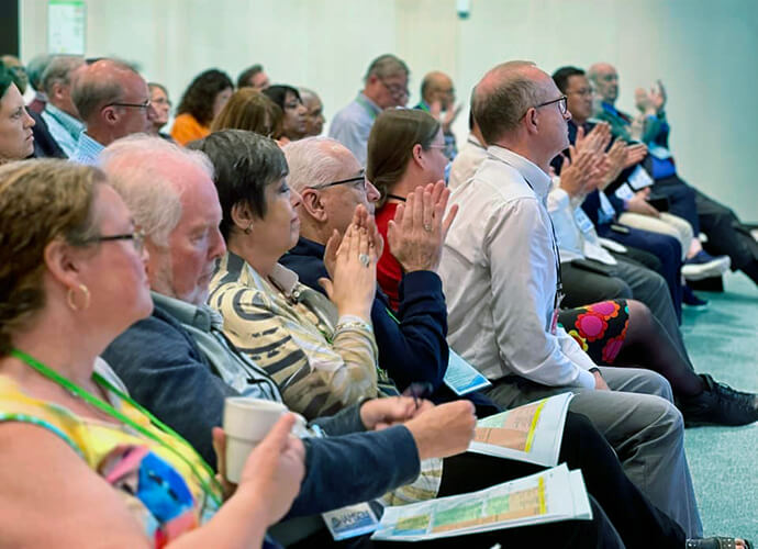 Des universitaires des six continents participent à la réunion de l'IAMSCU, qui s'est tenue du 11 au 13 août à Göteborg, en Suède, juste avant la Conférence Méthodiste Mondiale. Photo de Kimberly Lord, Conseil Méthodiste de l'Enseignement Supérieur et du Ministère.
