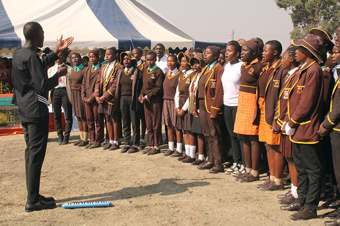 The school choir sings during awards day at Seke 1 High School in Chitungwiza, Zimbabwe. Photo by Kudzai Chingwe, UM News.