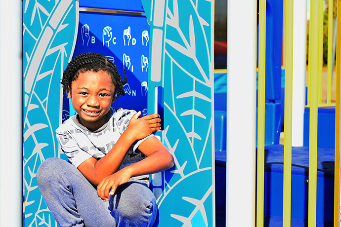 A child enjoys herself at the playground at The Village United Methodist Church in DeSoto, Texas, on Oct. 27. Photo by Jim Patterson, UM News.