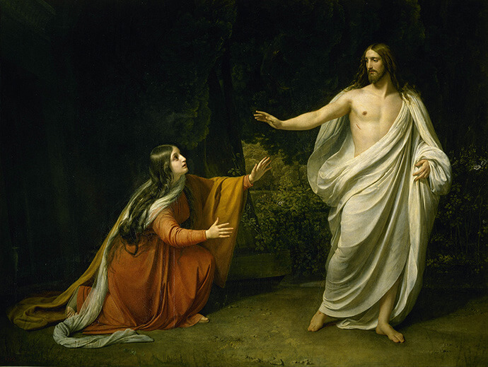 “Christ's Appearance to Mary Magdalene after the Resurrection” (1835) by Russian painter  Alexander Andreyevich Ivanov (1806-1858). Image courtesy of Wikimedia Commons.
