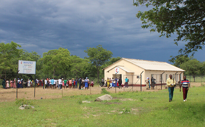 Members of the congregation arrive for Sunday worship at Donzwe United Methodist Church. Photo by Kudzai Chingwe, UM News.