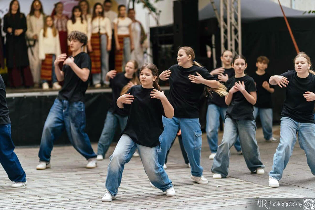 Ukrainian children perform during a festival in Cluj-Napoca, Romania. United Methodists in Romania and other neighboring countries continue to provide support for Ukrainian refugees more than three years after Russian armed forces invaded Ukraine. Photo by Aaron Roberts, ALR Photography.
