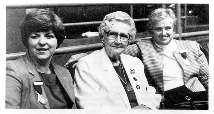 From left, Ellen Kirby, Thelma Stevens and Peggy Billings, are shown in a photo included in “Southern Methodist Women and Social Justice: Interracial Activism in the Long Twentieth Century.” The three provided leadership of the Christian Social Relations Section of the Women’s Division, Board of Global Ministries since its inception in 1940. Stevens headed the section from 1940 to 1968, Billings from 1968 to 1984, and Kirby worked with the Women’s Division from 1969 to 1993. Photo courtesy of Janet Allured. 