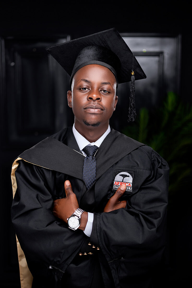 Panashe Banda graduated from Africa University in June with a Bachelor of Science honors degree in social work. He hopes to work with a nongovernmental organization “focused on addressing social issues like poverty, gender-based violence or access to education in underserved African communities.” Photo courtesy of Africa University.
